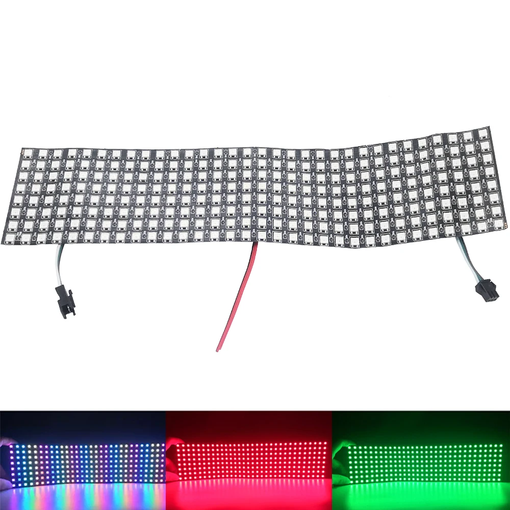 5V WS2812B LED Digital Flexible Individually Addressable Led Panel Light WS2812 8x8 16x16 8x32 Module Matrix Screen