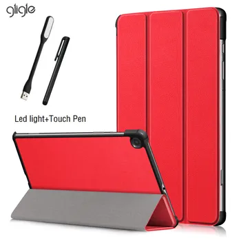 

Gligle Magnet Close Leather Case cover for Samsung Galaxy Tab S6 Lite 10.4 SM-P610 SM-P615 Tablet shell +Led+touch pen