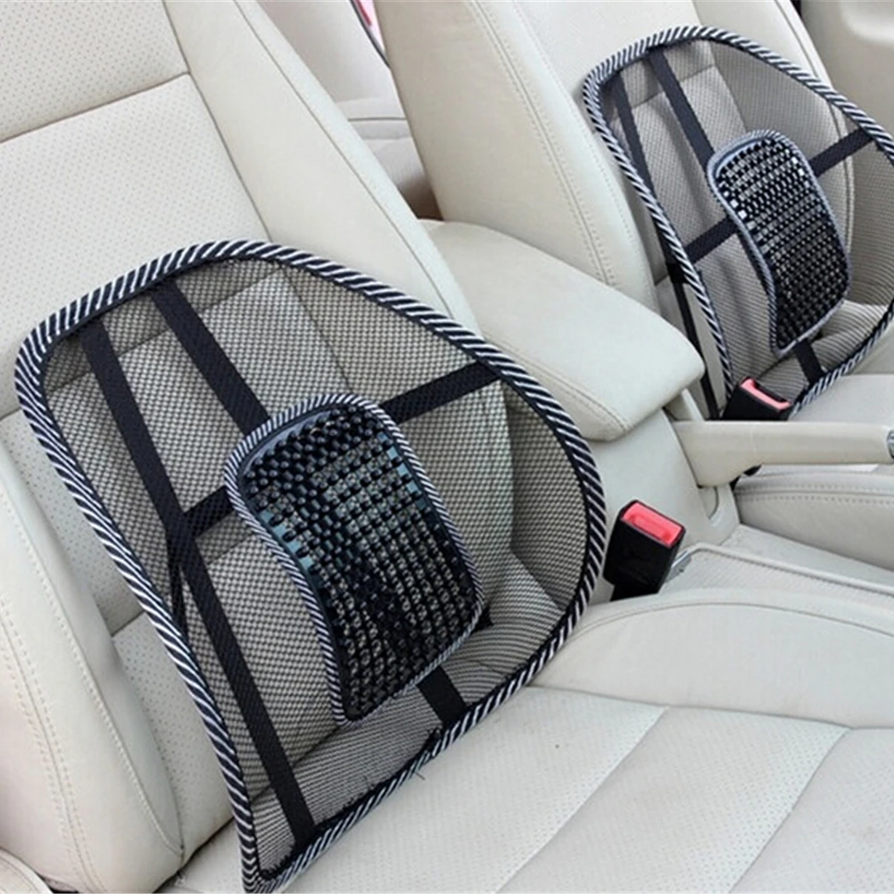 Lumbar Support Back Cushion Soft Car Seat Chair Cushion Pad Black Mesh  Massage Vent Mesh Lumbar Lower Back Brace Support Seat - AliExpress