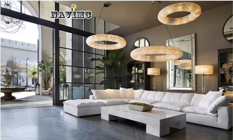 Американский RH Crystal Lustre De Cristal светодиодный круглый подвесной светильник K9 кристалл Лофт Ресторан минимализм шнур подвесной светильник