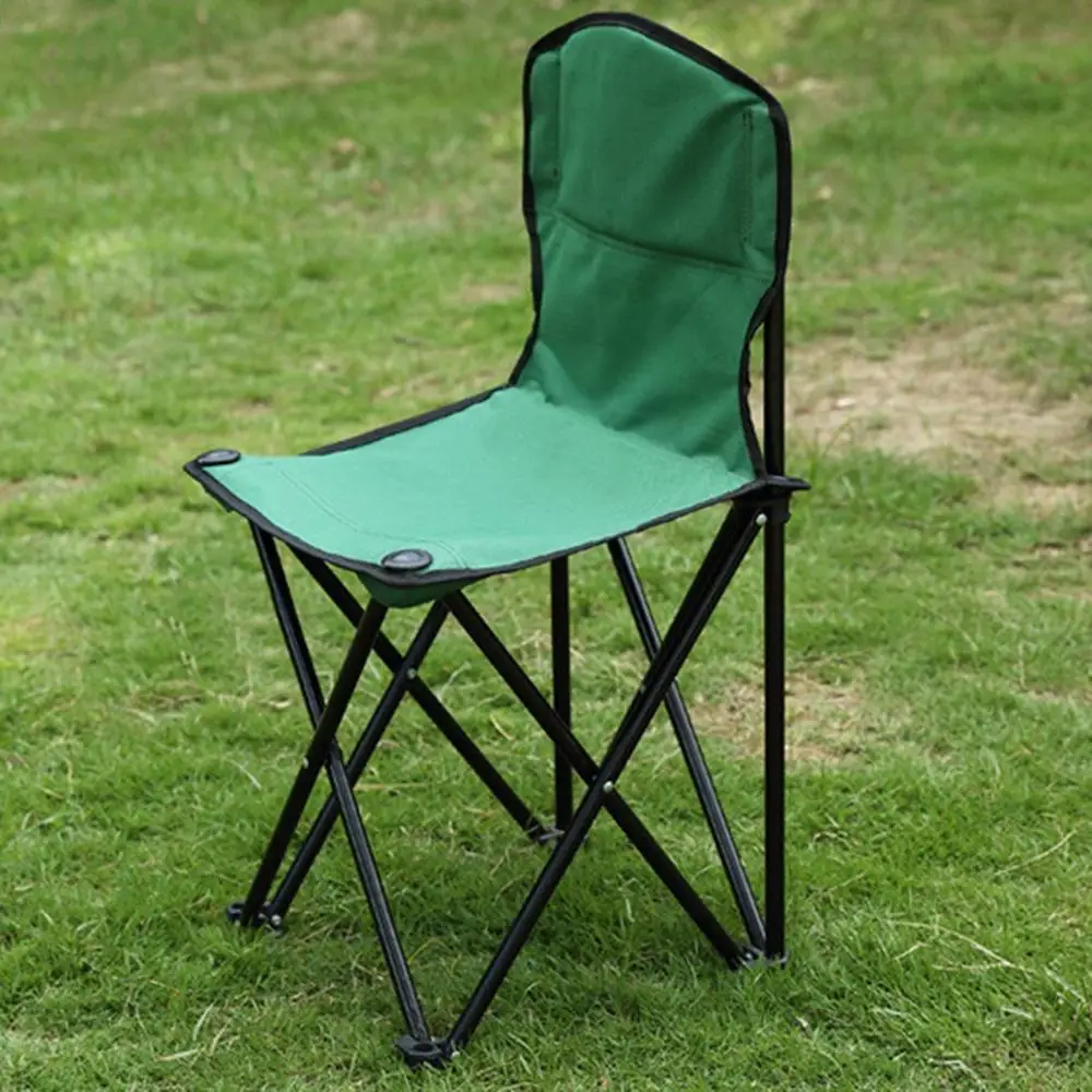 Folding Chair Stool Outdoor Portable Beach Chair Backrest Fishing Small Stool Folding Camp Chair Backrest - Цвет: green