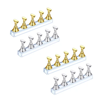 

2 Sets Acrylic Nail Display Stand Nail Tip Practice Stand Magnetic Nail Practice Holder, DIY Nail Art Stand