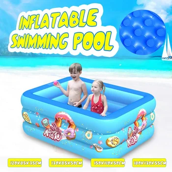 

Inflatable Swimming Pool Family Childrens Kids Baby Large Water Rectangular Fun Inflatable Pool Large Water Play Center