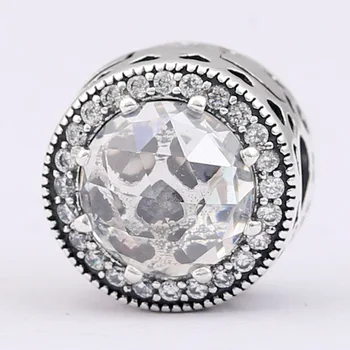 

Original Radiant Hearts With Crystal Beads Clip Lock Stopper Beads Fit Bracelet 925 Sterling Silver Charm DIY Jewelry