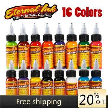 

16 colors 30ml tattoo ink black permanent body art paint micro pigment brown eyebrow lip tattoo art beauty tool Tinta