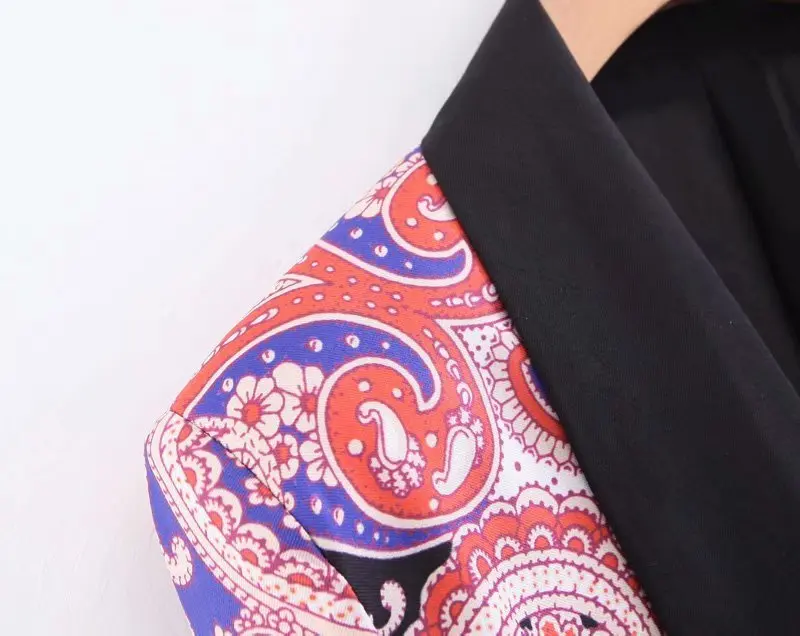 

WOMEN'S Dress 2019 Spring New Style Fold-down Collar with Belt Long Sleeve Loose-Fit Printed Suit Jacket Women's Mid-length