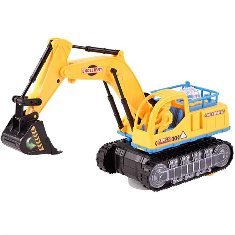 Electric Bulldozer Bump Toy Car Colorful Lights Tractor Excavator w/Music 