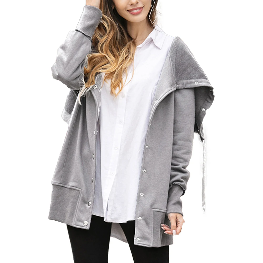 

2019 Women Coats and Clothes Autumn and Winter Women's Shawl Solid Color Button Coat Cardigan Women Long Sleeve Women Clothes