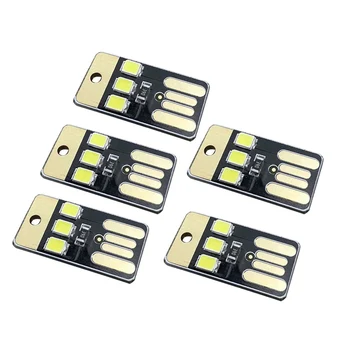 

5PCS Night Lamp Pocket Card USB Power LED Keychain Night Light 0.2W Light for Power Bank Computer Laptop