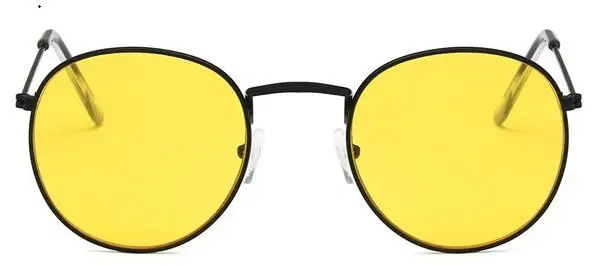 black yellow Дизайнер женские стеклянные es оптические оправы металлические круглые стеклянные es оправы прозрачные линзы очки черное серебро золото глаз Стекло - Цвет оправы: black yellow