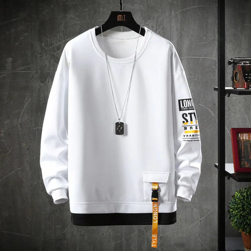Harajuku Hoodies Sweatshirt Men Spring Men Streetwear Casual Cotton Autumn Solid-Color