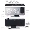 Mrosaa LED Digital Alarm Clock Watch Table Electronic Desktop Clocks USB Wake up FM Radio Time Projector Snooze Function 3 Color 6