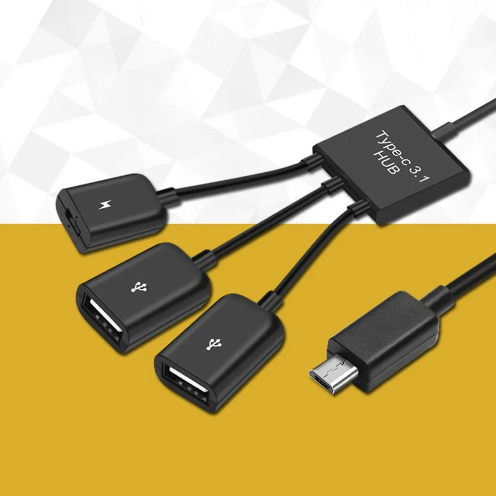 Кабель для передачи данных зарядный кабель Type C/Micro 3 в 1 USB C OTG хост концентратор