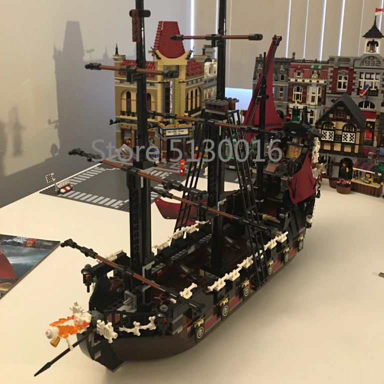 16009 идеи Королева Анна Reveage лодка Пираты Карибы корабль 1151 шт 4195 Модели Строительные блоки 6001 19002