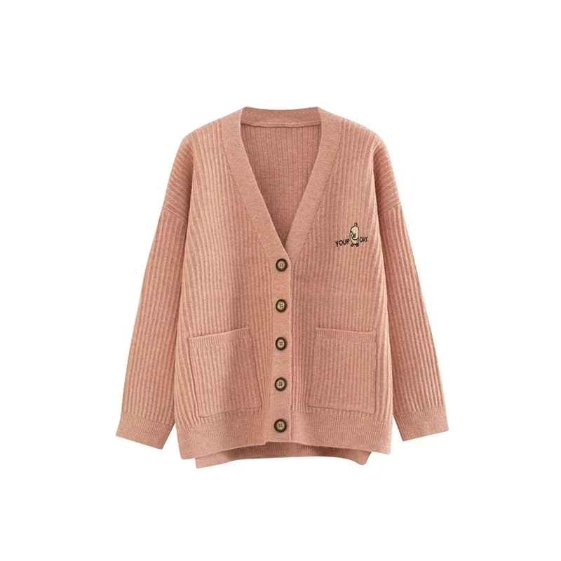 

dewbest Knit Cardigans 2019 New Fall Lady Fashion Casual Solid Sweater With Button Full sleeve Sweet Loose Knitted sweater