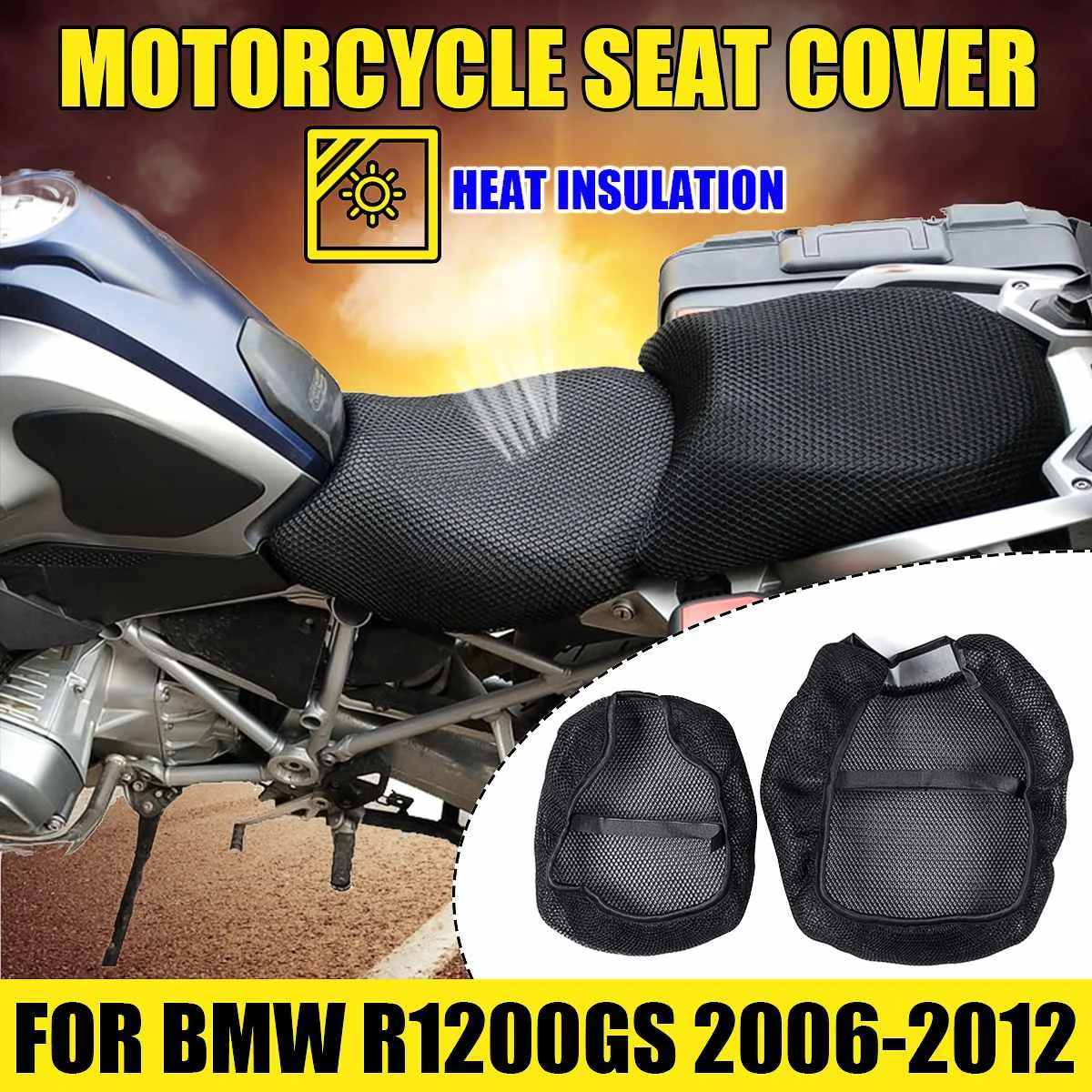 

Pair Motorcycle Cool Seat Cover Prevent Bask Heat Insulation Cooling Seat Cushion Covers For BMW R1200GS/R1200 GS ADV