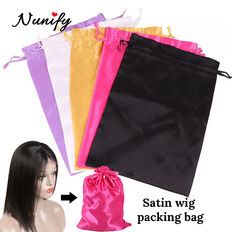 VirginHairExtensionsPackagingBagsDrawstringSatinWigBagSilk