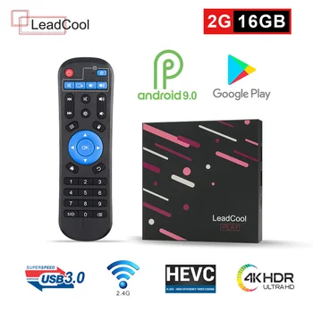 

Leadcool Play Android 9.0 TV Box Smart 4K Ultra HD 2G 16G RK3318 Quad Core 2.4GWifi Media Player Set-top Box With Remote Control