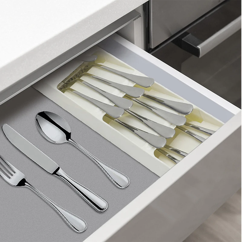

1pcs Kitchen Drawer Organizer Tray For Cutlery Silverware Divider Organizer Kitchen Utensils Tray Insert Cutlery Spoon Utensil