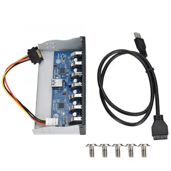 

5Gbps Fast Data Transmission USB Hub Panel 7 Port USB Hub Drive Bay for 5.25in Computer Box with SATA Power Connector