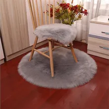 Мягкий маленький ковер из искусственной овчины, чехол для стула, коврик для спальни, искусственная шерсть, теплый Пушистый Ковер, сиденье, текстиль, меховые коврики
