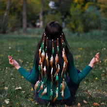 Перьевая веревка головная повязка для женщин модные женские аксессуары для волос