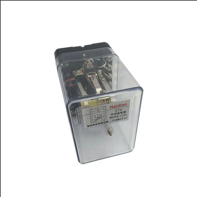 High quality ZJ6 220V Electromagnetic intermediate relay/auxiliary relay 2.5A, 5A.