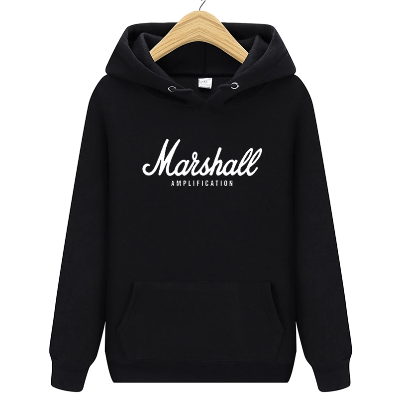 black Бренд мужской спортивной одежды модный бренд Marshall принт мужские толстовки с капюшоном, пуловер хип-хоп мужской спортивный костюм толстовки с капюшоном swe - Цвет: black