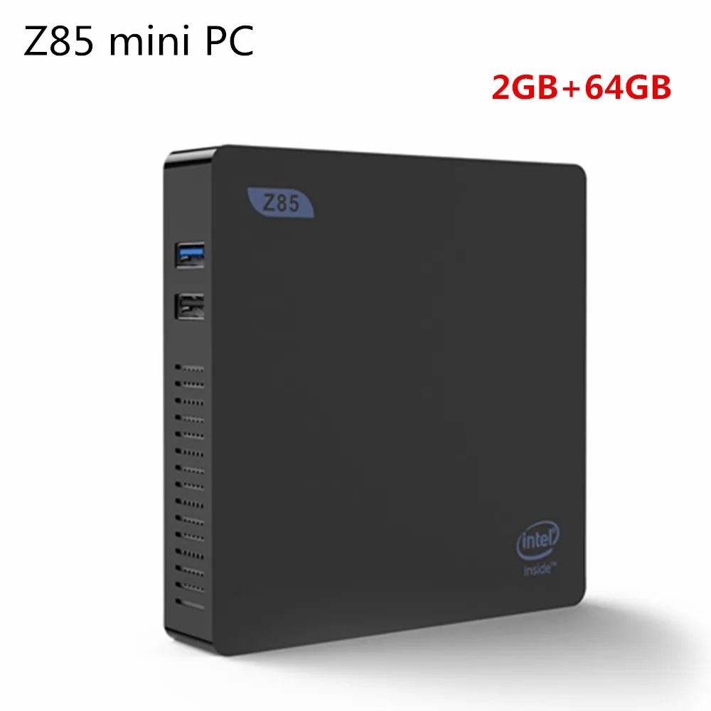 

Z85 Mini PC Bluetooth 4.0 1000Mbps 2GB Memory 64GB Storage Dual-Screen Display Function Quad Core Mini PC Support 4K