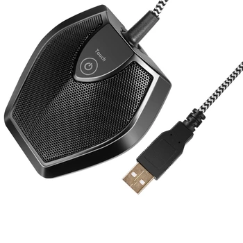 

Desktop Conference Recording Contact Microphone Touch-Sensitive Switch Microphone Touch-Mute Button with LED Indicator