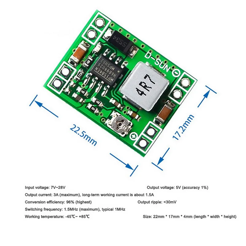Мини DC 24 12V 9 5V 3A Шаг вниз Питание модуль Напряжение понижающий преобразователь