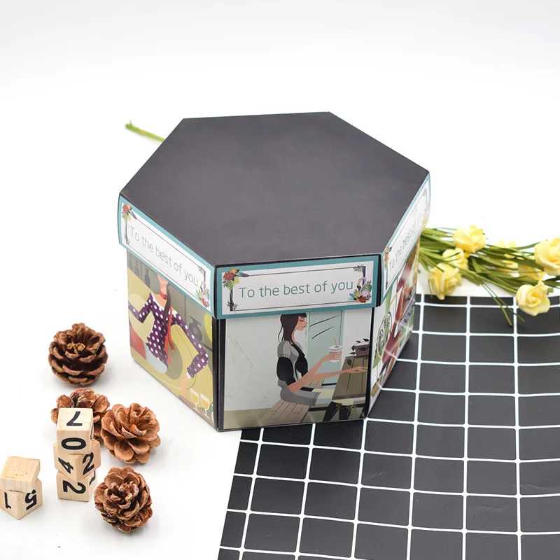 DIY сюрприз любовь взрыв коробка игрушка для юбилея скрапбук DIY Фотоальбом бумажная коробка Рождественские украшения подарки на день рождения