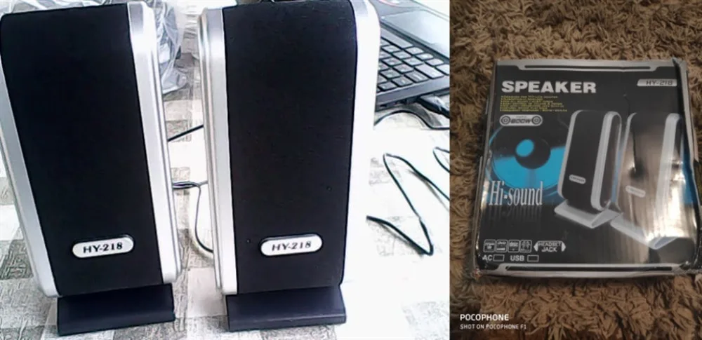 Черный, HY-218, 6 Вт, USB2.0, проводные USB колонки, стерео, 3,5 мм, аудио разъем для ПК, ноутбука, компьютера MAC