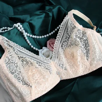 

Meizimei transparent ultra thin lace bras for women intimates sexy bralette floral ABC cup 34 36 38 plus size push up top bh
