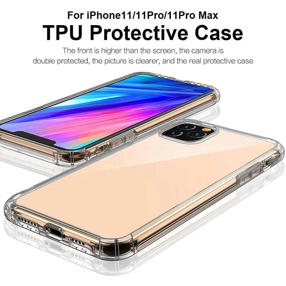 Прозрачный чехол из ТПУ для Iphone 11/iphone 11 Pro /iphone11pro Max с двойной защитой от