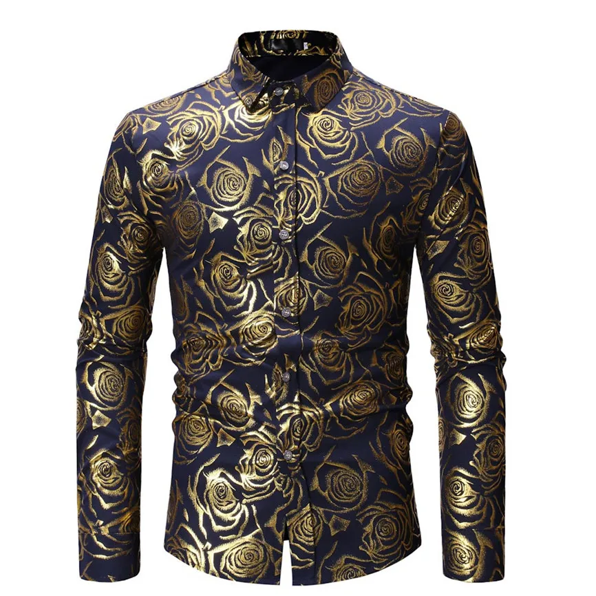 Chemise Homme Manche Longue De Lux, мужская рубашка с длинным рукавом, Осень-зима, с рисунком, большой размер, повседневный Топ, блузка, рубашки, Camisa Hombre