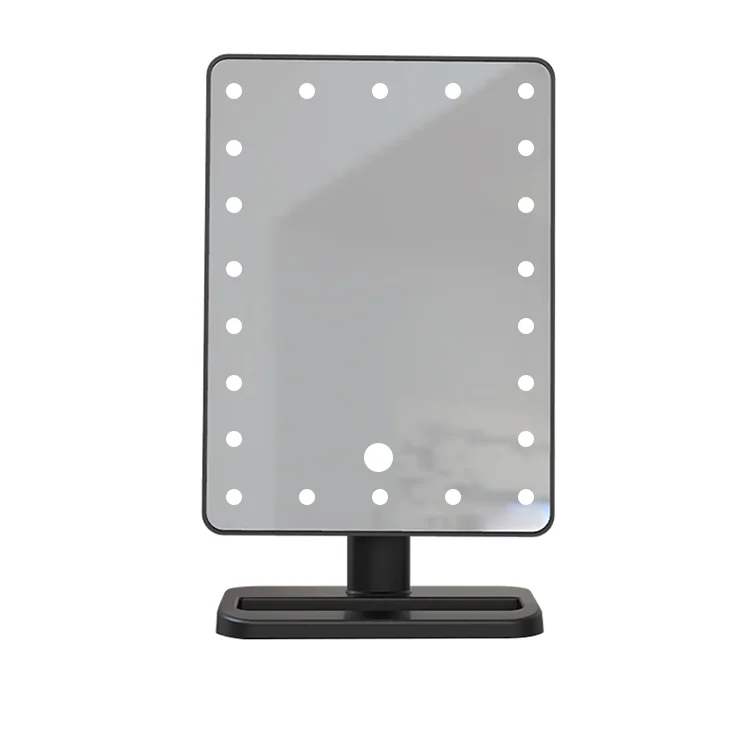 BLACK 22 led зеркало для макияжа увеличительное зеркало с ярким зеркалом макияж делает зеркало блеск сенсорный экран miroir girl - Цвет: BLACK