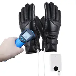 Winter Electric Heated Gloves Windproof Cycling Warm Heating Touch Screen Skiing Gloves USB Powered For Men Women