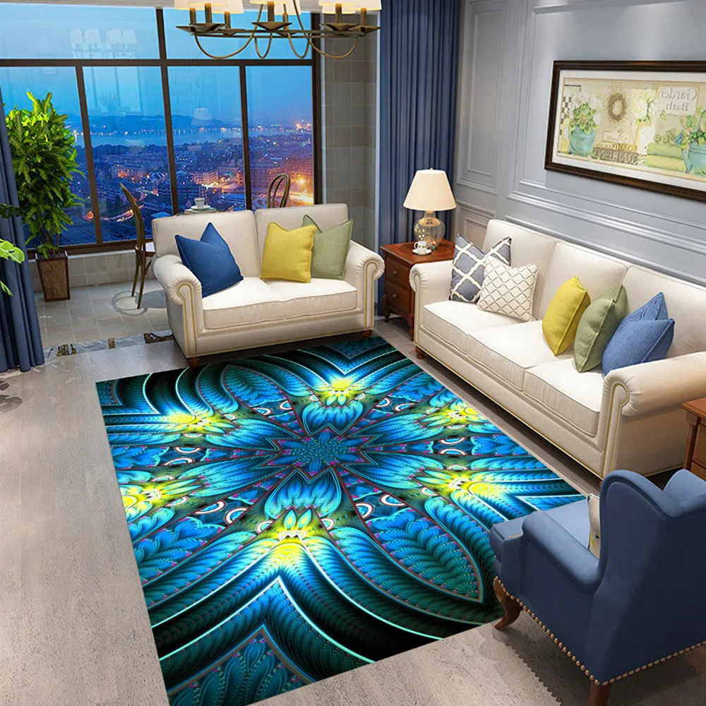 Марокканский Стиль Цветные коврики с узором для гостиной, декор для спальни, ковер для детской комнаты, игровая зона, коврики для дома, 3D Рисунок, напольный ковер