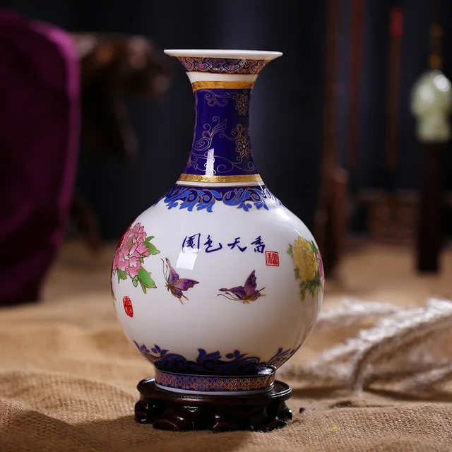 Antique Palace Ceramic Vase Enamel Antique Vase Classical Household Adornment Handicraft Furnishing Articles 4