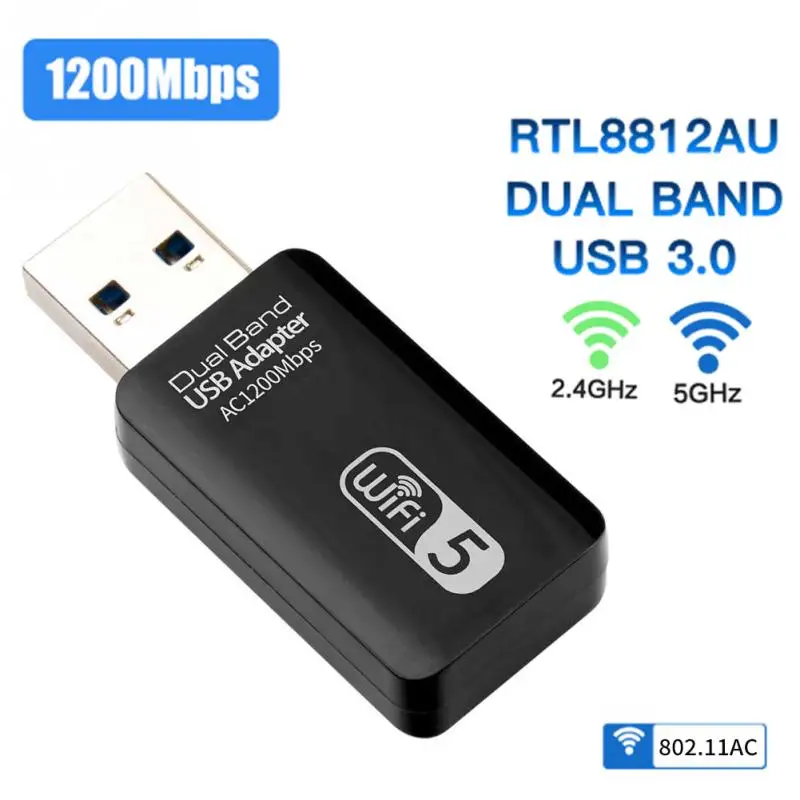 USB Wifi адаптер 1200 Мбит/с Dual Band 3 0 2 4G/Wi Fi 5 ГГц для настольного ПК/ноутбук поддерживает