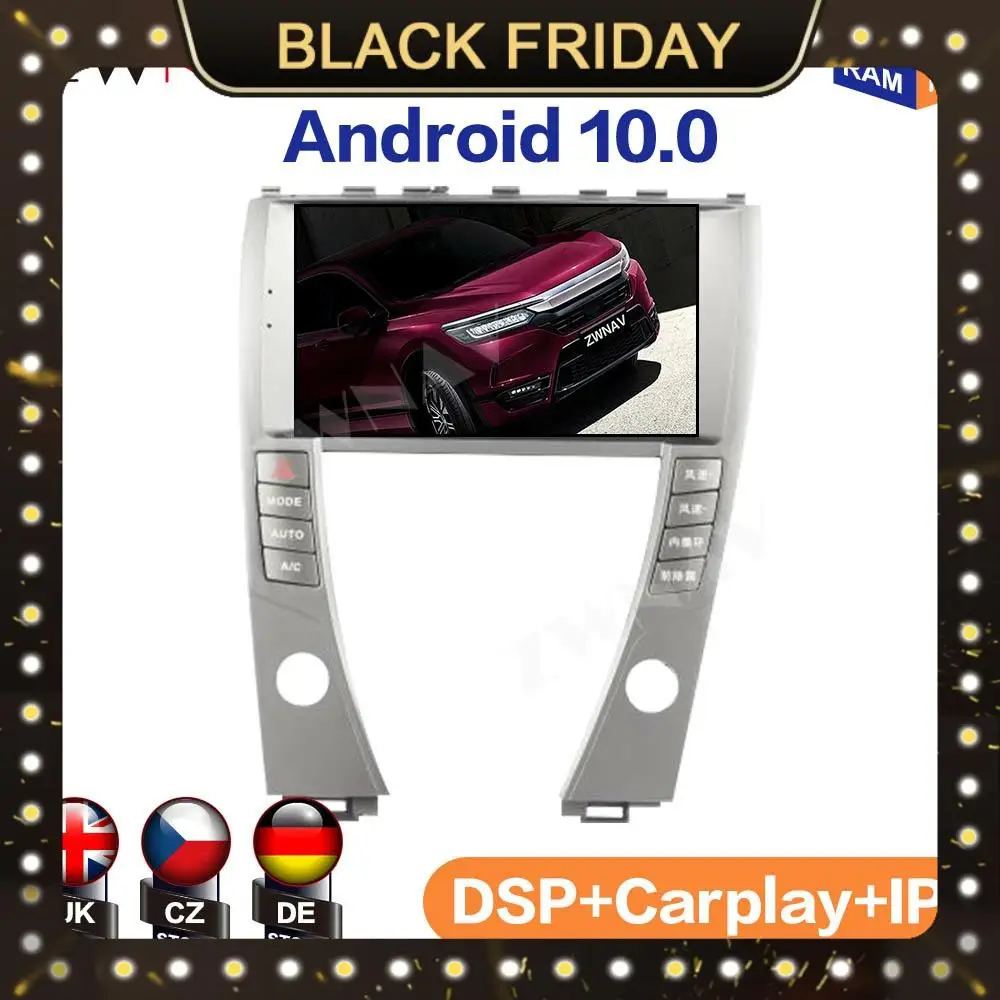 

DSP Carplay Android 10 screen Car Multimedia DVD Player for LEXUS ES 2006-2012 GPS Auto Navigation Radio Audio Stereo Head unit