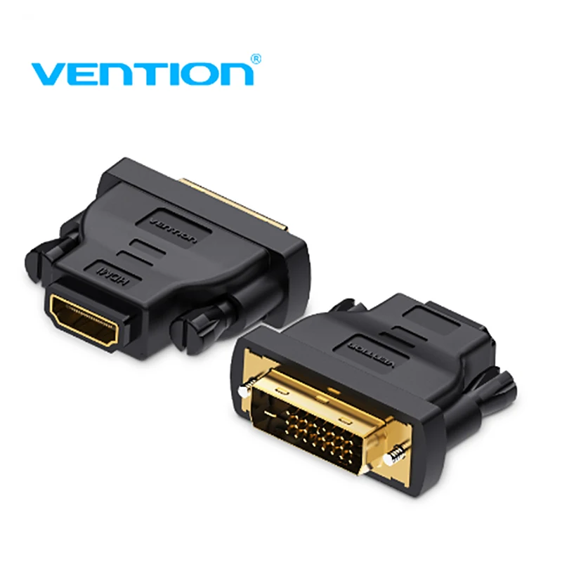 Vention DVI HDMI адаптер DVI 24+ 1 к HDMI конвертер мужчин и женщин 1080P HD ТВ разъем для ПК PS3 проектор ТВ коробка BLUE-RAY - Цвет: black