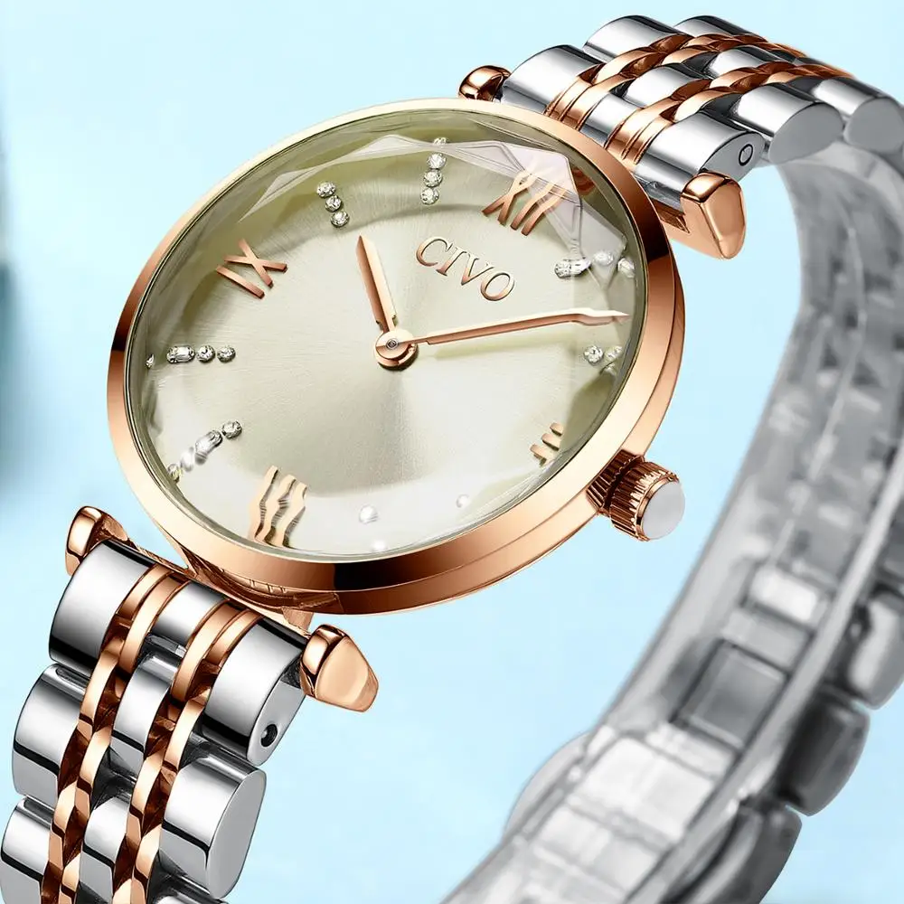 Bracelet Watch Zegarek Rose-Gold Top-Brand Waterproof Womens Ladies Luxury CIVO Steel-Strap