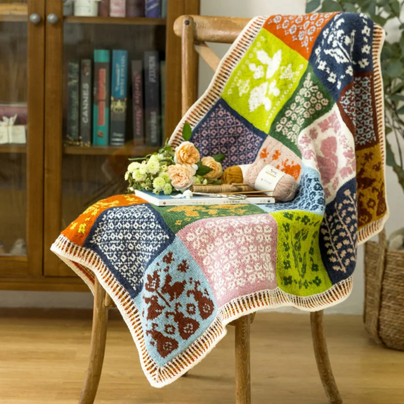 

SIZE:106*76CM Autumn warm baby girl's blankets children hand-made knitting wool ball needle blanket