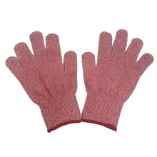 Поставка с фабрики, нейлоновые красные перчатки HPPE, устойчивые к порезам, уровень 5, перчатки с рыбным ножом, рабочие перчатки для мужчин, женщин и детей