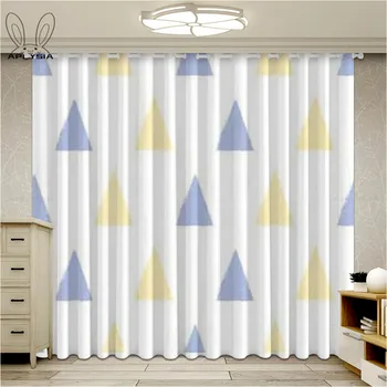 

Nordic Style Tri Shape Curtains For Window Living Room Bedroom Finished Drapes Home Cortinas For Parlour Room