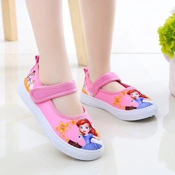 

Children Canvas Shoes Girls Casual Sports Shoes Breathable Fashion Cartoon Kids Sneakers Size 25-36
