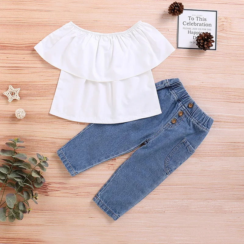 CYSINCOS/Летняя модная одежда для маленьких девочек малышей топы с открытыми плечами