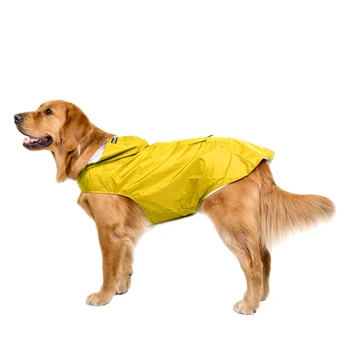 

Hot 5XL/6XL Outdoor Summer Reflective Raincoat Pet Dog Rain Coat Rainwear with Leash Hole for Medium Large Dogs Pet Supplies